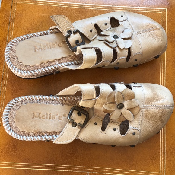 Turkish Tan genuine leather clogs. Size 6.5 - Picture 4 of 11